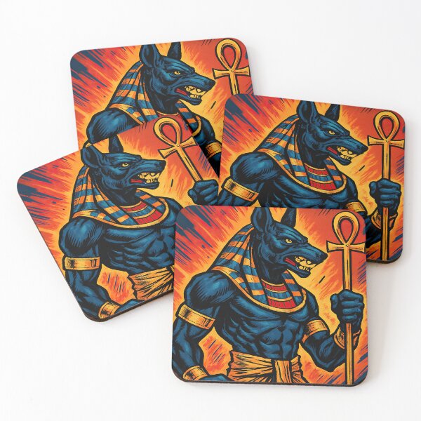 Item preview, Anubis, Egyptian underworld god, canine black head | Comics style - Cartoon designed and sold by ComicsFactory.