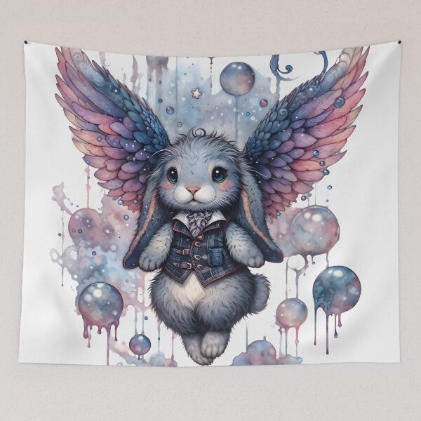 Item preview, Gothic Watercolor Rabbit Bubble Wings Fantasy designed and sold by RubisLeaf.