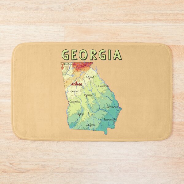 Item preview, Vibrant Topographic Map of Georgia State - Atlanta & Major Cities designed and sold by mashmosh.