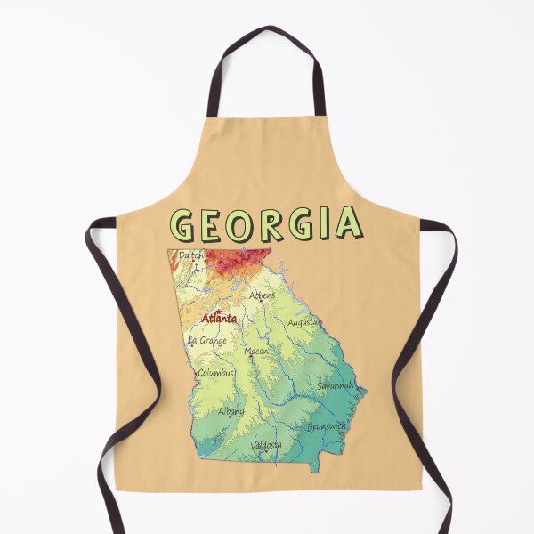 Item preview, Vibrant Topographic Map of Georgia State - Atlanta & Major Cities designed and sold by mashmosh.