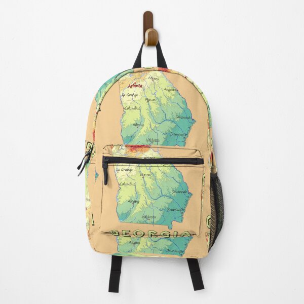 Item preview, Vibrant Topographic Map of Georgia State - Atlanta & Major Cities designed and sold by mashmosh.