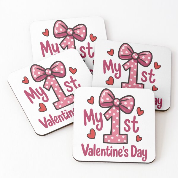 Item preview, First Valentine Day Pink Bow Polka Dot designed and sold by Lora Art.