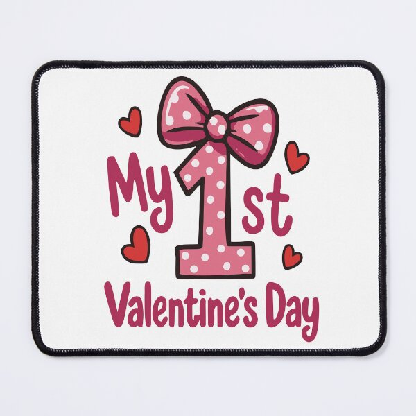 Item preview, First Valentine Day Pink Bow Polka Dot designed and sold by Lora Art.