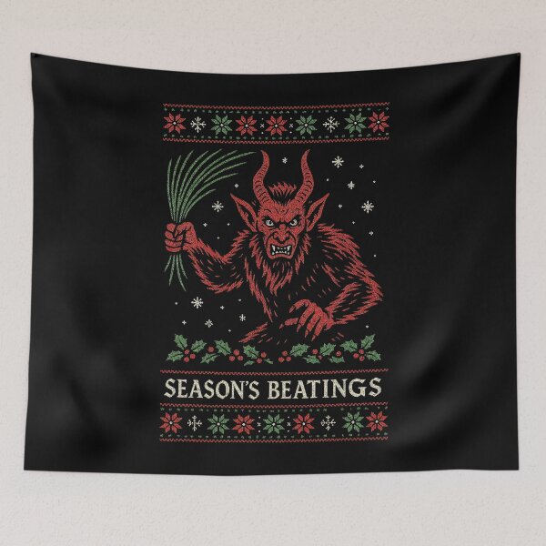 Item preview, Season’s Beatings Krampus Christmas Design designed and sold by Victor Shadehorn.
