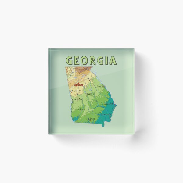 Item preview, Vibrant Georgia State Relief Map – Atlanta & Major Cities T-Shirt designed and sold by mashmosh.