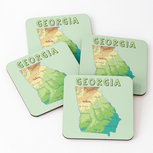 Item preview, Vibrant Georgia State Relief Map – Atlanta & Major Cities T-Shirt designed and sold by mashmosh.
