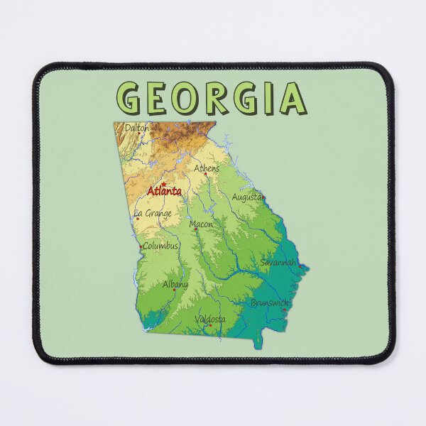 Item preview, Vibrant Georgia State Relief Map – Atlanta & Major Cities T-Shirt designed and sold by mashmosh.