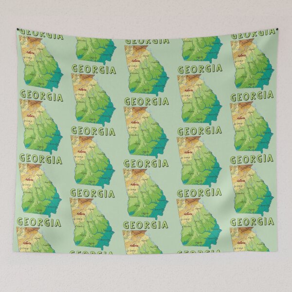 Item preview, Vibrant Georgia State Relief Map – Atlanta & Major Cities T-Shirt designed and sold by mashmosh.