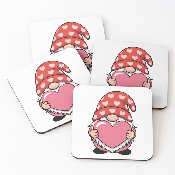 Item preview, Cute Valentine Gnome Holding Pink Heart designed and sold by Lora Art.