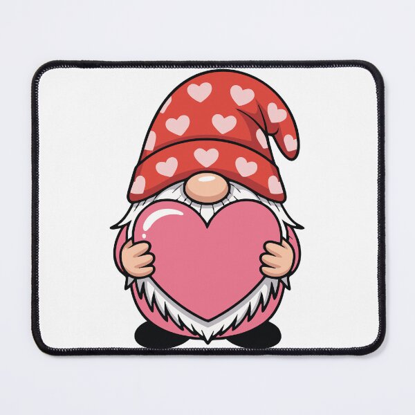 Item preview, Cute Valentine Gnome Holding Pink Heart designed and sold by Lora Art.