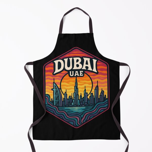 Item preview, Dubai United Arab Emirates Retro Trippy designed and sold by TomFrontierArt.