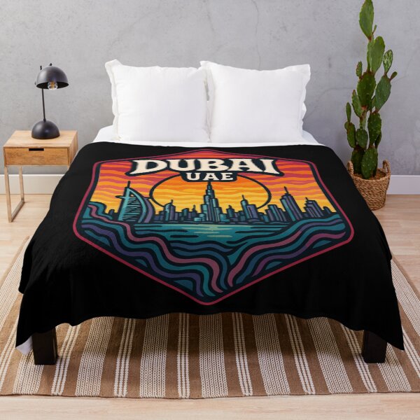 Item preview, Dubai United Arab Emirates Retro Trippy designed and sold by TomFrontierArt.