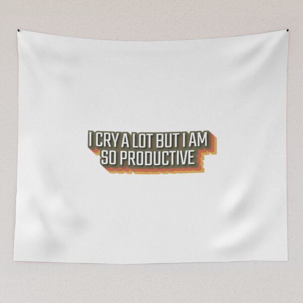 Item preview, I Cry A Lot But I’m So Productive – Retro Shadow Typography designed and sold by creativerooney.