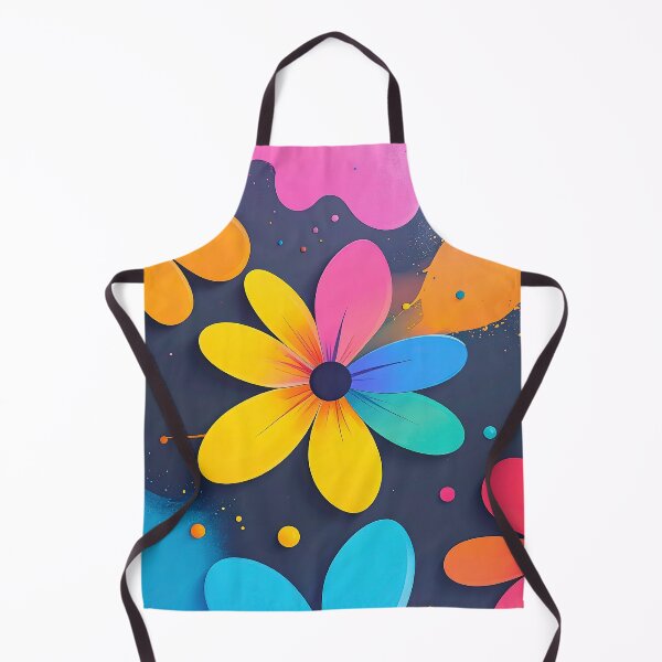 Item preview, Colorful flowers, splashes of color, pop art and graffiti mix, pink, turquoise, yellow designed and sold by angel-cat-22.