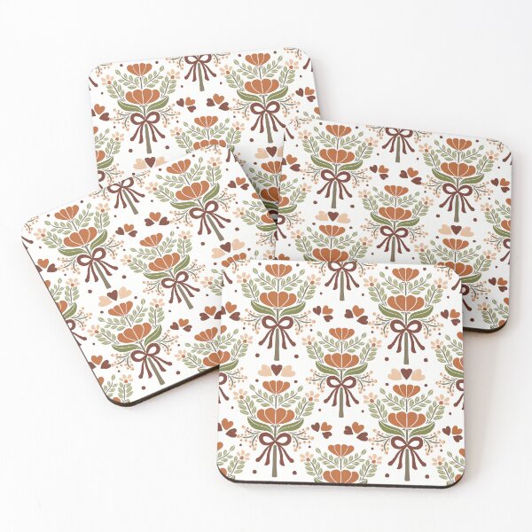 Item preview, Rustic Folk Floral Bouquet Pattern in Warm Tones designed and sold by DColourMuse.