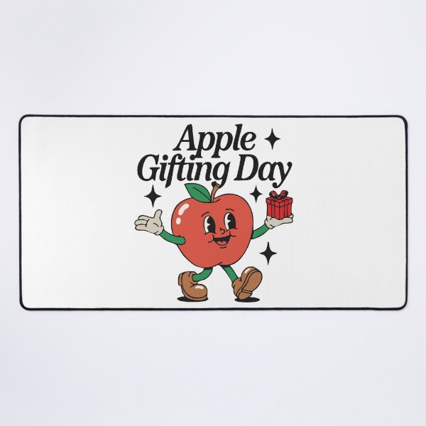 Item preview, Apple Gifting Day Retro Cartoon Mascot designed and sold by Lora Art.