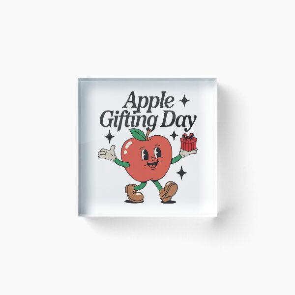 Item preview, Apple Gifting Day Retro Cartoon Mascot designed and sold by Lora Art.