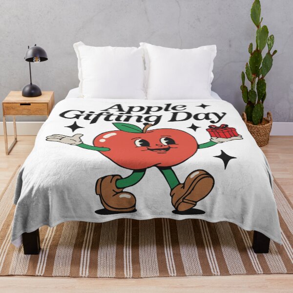 Item preview, Apple Gifting Day Retro Cartoon Mascot designed and sold by Lora Art.
