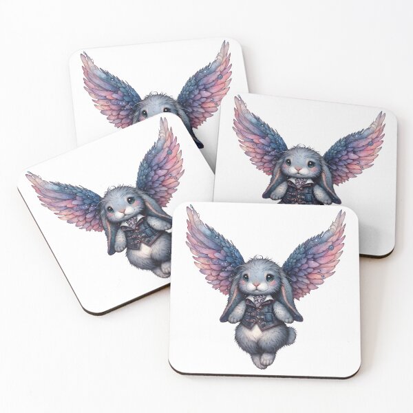 Item preview, Wing Rabbit Gothic Watercolor Fantasy designed and sold by RubisLeaf.