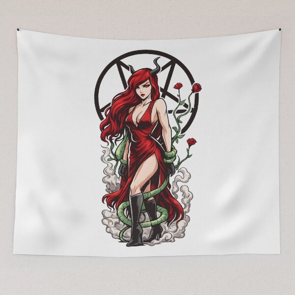 Item preview, Gothic Fantasy Dark Devi Seductive Demon Woman designed and sold by DrawHandArt.
