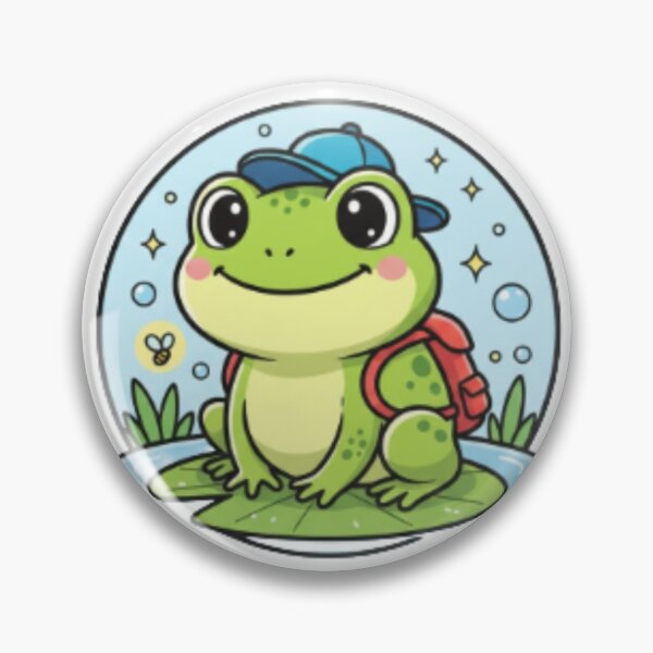 Item preview, The Adventure Frog: Cute Cartoon Sticker Design | designed and sold by Satpura punti baba .