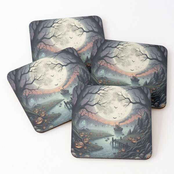 Item preview, Moonlit Halloween River Voyage designed and sold by Krfto.