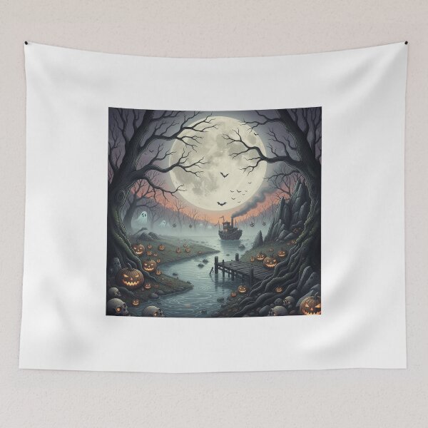 Item preview, Moonlit Halloween River Voyage designed and sold by Krfto.