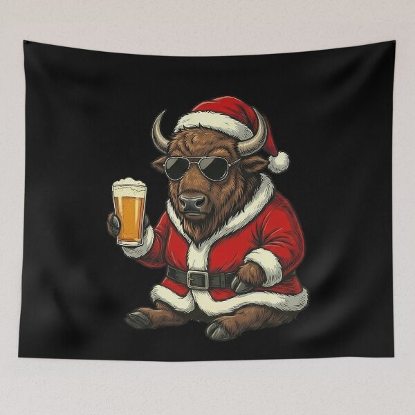 Item preview, Santa Bison Beer Drinking Christmas designed and sold by k3rstman1.