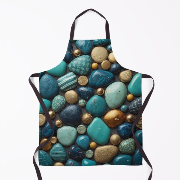 Item preview, Turquoise and Gold Gemstone Pattern Art designed and sold by LakLuxe studio .
