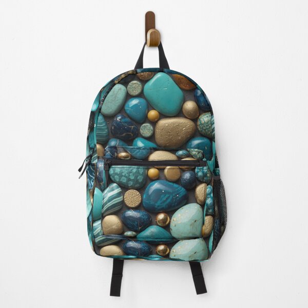 Item preview, Turquoise and Gold Gemstone Pattern Art designed and sold by LakLuxe studio .