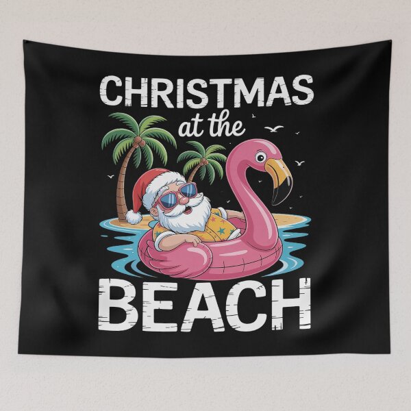 Item preview, Flamingo Santa Christmas At The Beach designed and sold by SiegridOffical.