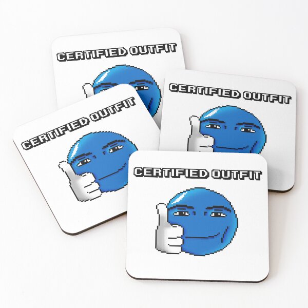 Item preview, Pixel Blue Emoji Meme – “Certified Outfit” Thumbs-Up Reaction Art designed and sold by Melivo-Pixel.