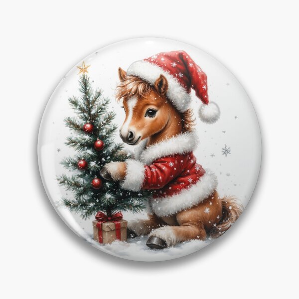 Item preview, Cute Christmas Pony – Baby Horse in Santa Outfit designed and sold by AmetistLight.