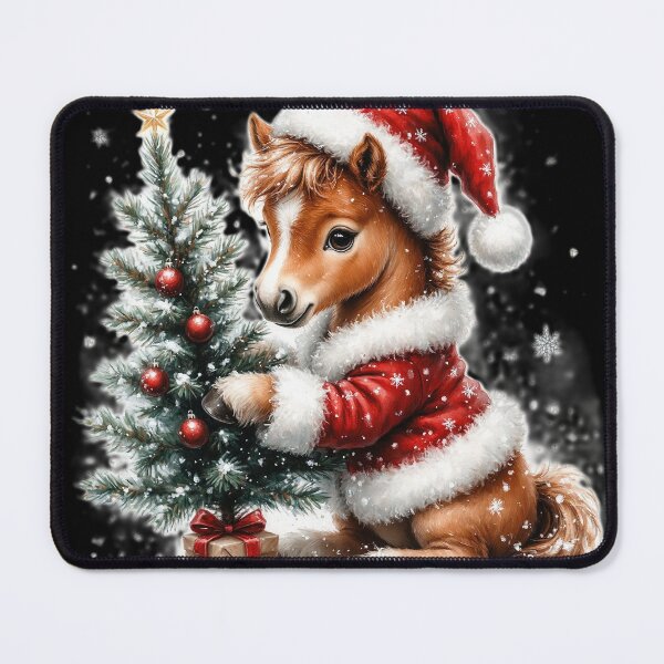 Item preview, Cute Christmas Pony – Baby Horse in Santa Outfit designed and sold by AmetistLight.
