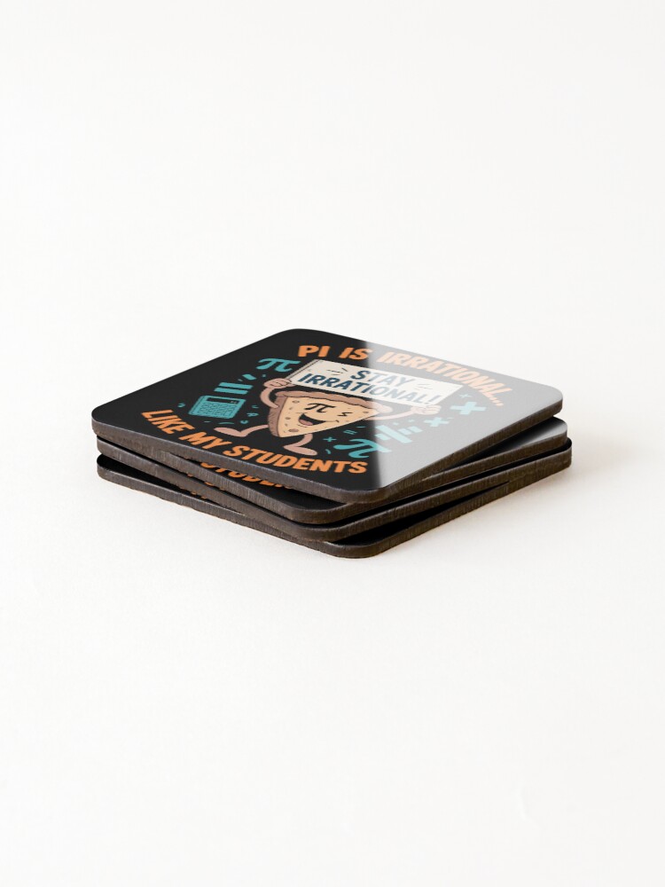 Thumbnail 4 of 5, Coasters (Set of 4), Funny Math Teacher Pi Humor designed and sold by RipleMalphite.