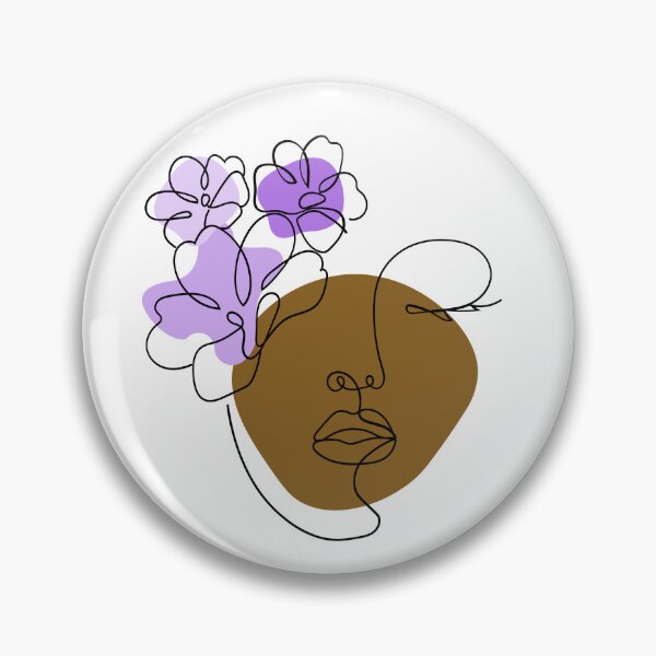 Item preview, Pretty Woman's Face With Flowers Roundhouse drawing designed and sold by Embers & Incense Co..