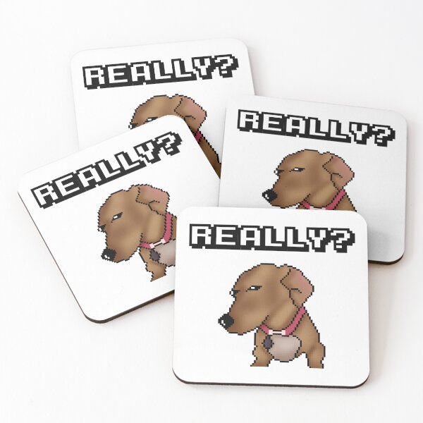 Item preview, Pixel Dog Reaction Meme – “Really?” Funny Suspicious Pet Expression Art designed and sold by Melivo-Pixel.
