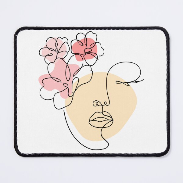 Item preview, Pretty Woman's Face With Flowers Roundhouse drawing designed and sold by Embers & Incense Co..