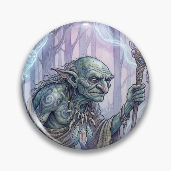 Item preview, Hobgoblin Shaman creature of folklore watercolor artwork illustration designed and sold by Vintage Designs +.