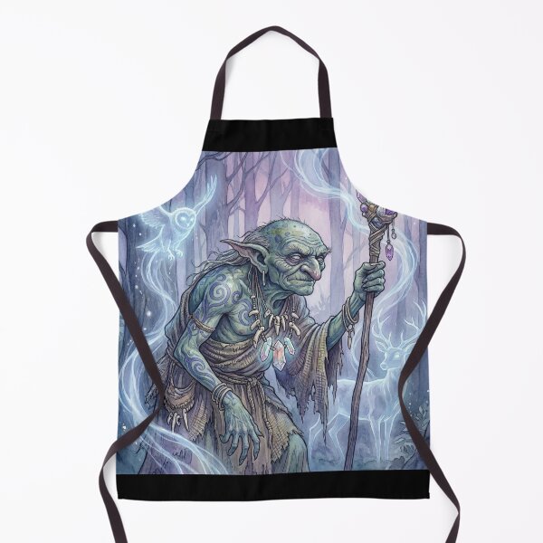 Item preview, Hobgoblin Shaman creature of folklore watercolor artwork illustration designed and sold by Vintage Designs +.