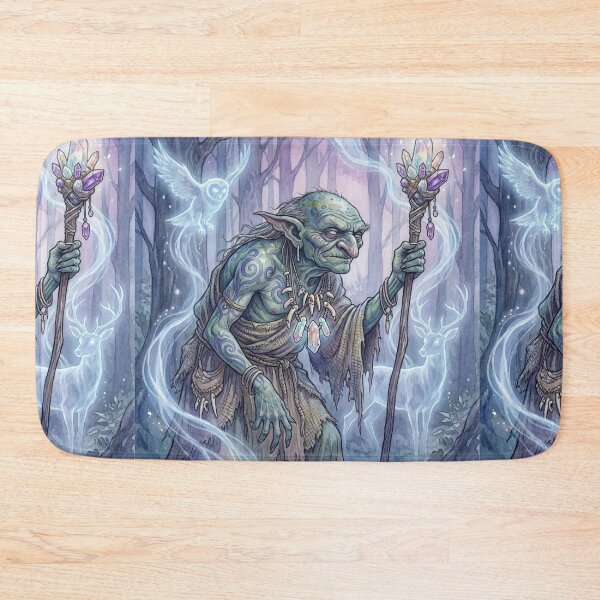 Item preview, Hobgoblin Shaman creature of folklore watercolor artwork illustration designed and sold by Vintage Designs +.