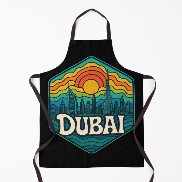 Item preview, Dubai United Arab Emirates Retro Trippy Art designed and sold by TomFrontierArt.
