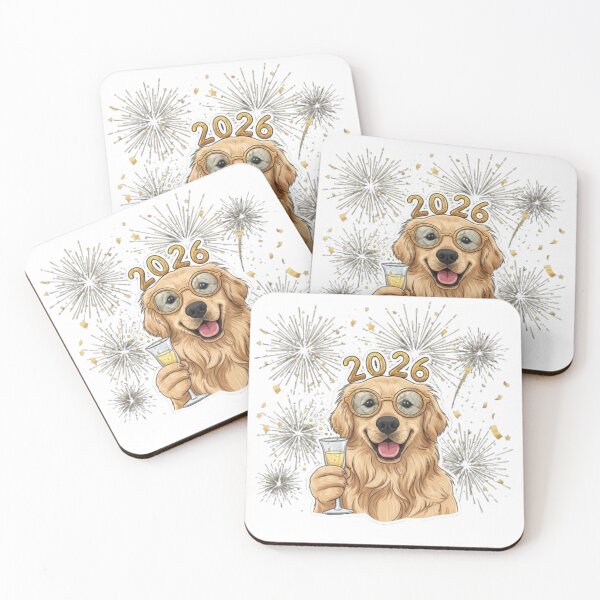 Item preview, Dog Toasting the New Year designed and sold by PetJoyPrintsCO.
