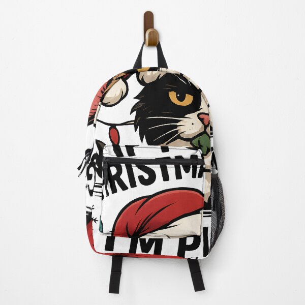 Item preview, Grumpy Christmas Cat Illustration | Funny Santa Hat Kitty designed and sold by DrawHandArt.