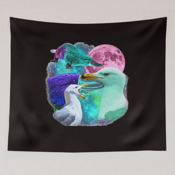 Item preview, Three Seagull Retro Graphic, Vintage Bird Moon, Funny Gull, Ocean Wildlife Graphic, Unique Sea Bird Lover Gift designed and sold by DesignDenDo ⭐⭐⭐⭐⭐.
