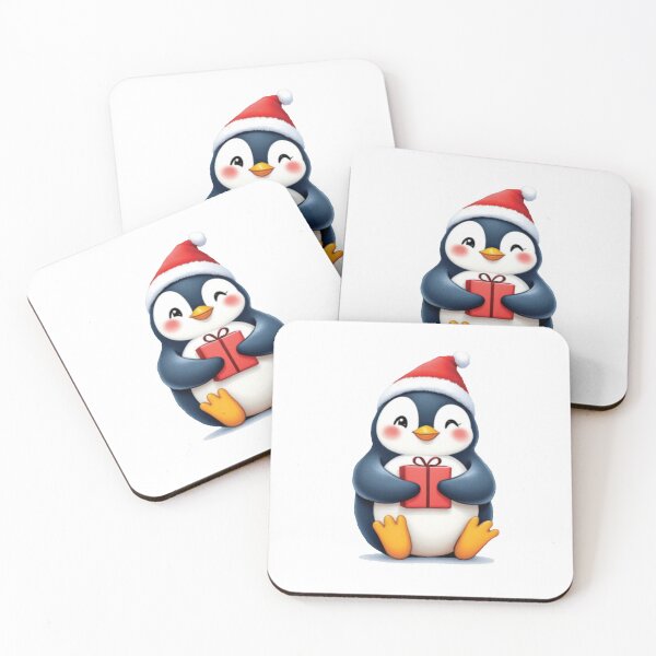 Item preview, cut santa peguin with christmas gift designed and sold by fati-artiste1.