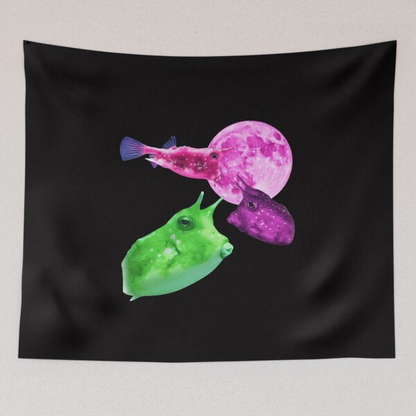 Item preview, Three Cowfish Retro Graphic, Funny Ocean Moon, Exotic Sea Life Lovers, Vintage Colorful Boxfish Gift designed and sold by DesignDenDo ⭐⭐⭐⭐⭐.