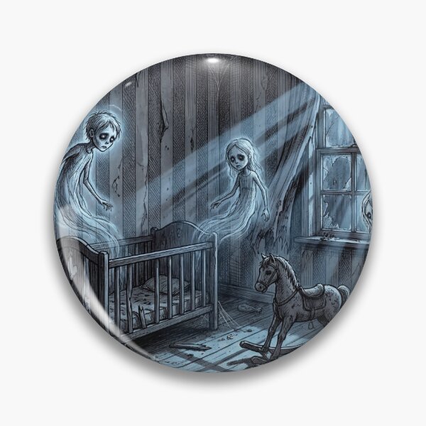 Item preview, Ghostly Nursery with baby ghosts gothic horror illustration art designed and sold by Vintage Designs +.