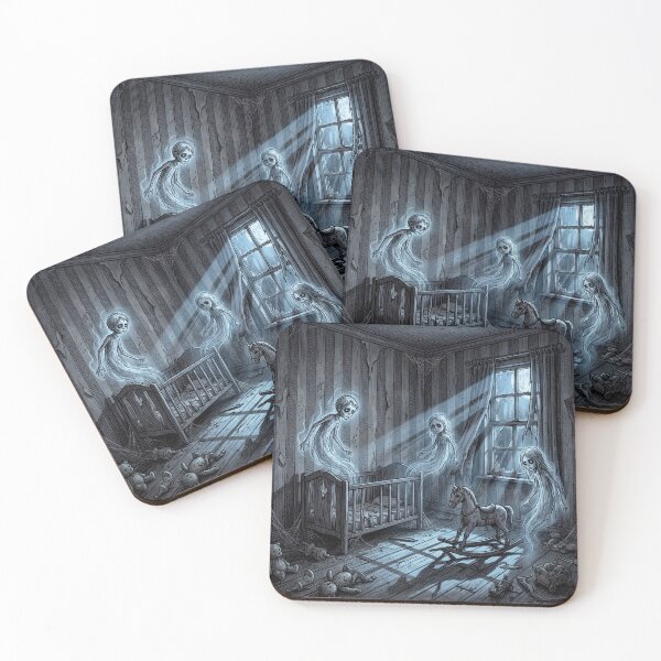 Item preview, Ghostly Nursery with baby ghosts gothic horror illustration art designed and sold by Vintage Designs +.