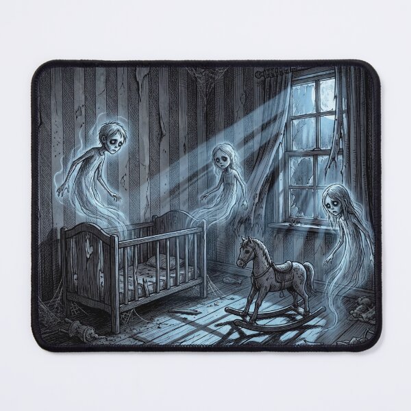 Item preview, Ghostly Nursery with baby ghosts gothic horror illustration art designed and sold by Vintage Designs +.